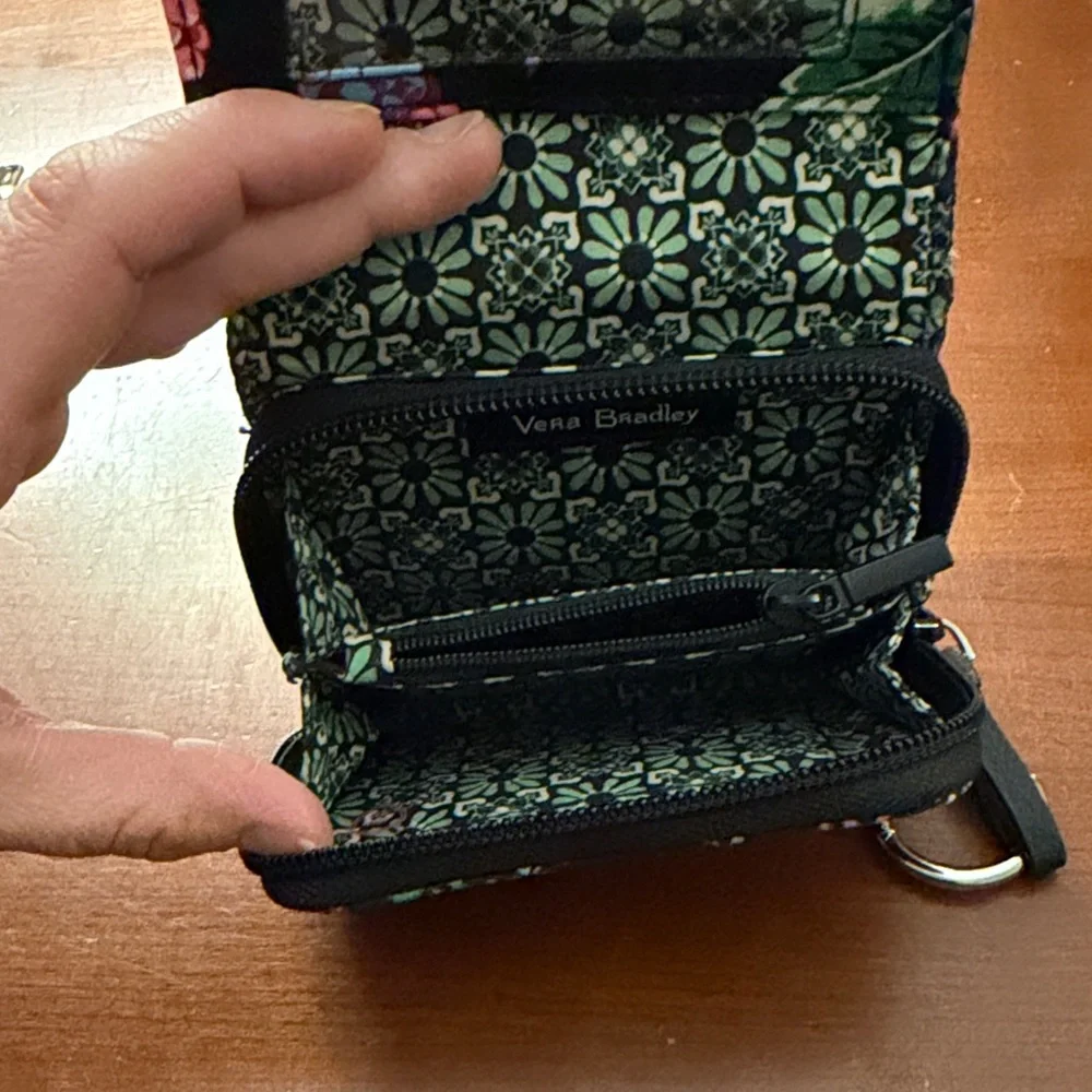 Vera Bradley Black and Pink Floral Wallet - Picture 4 of 6